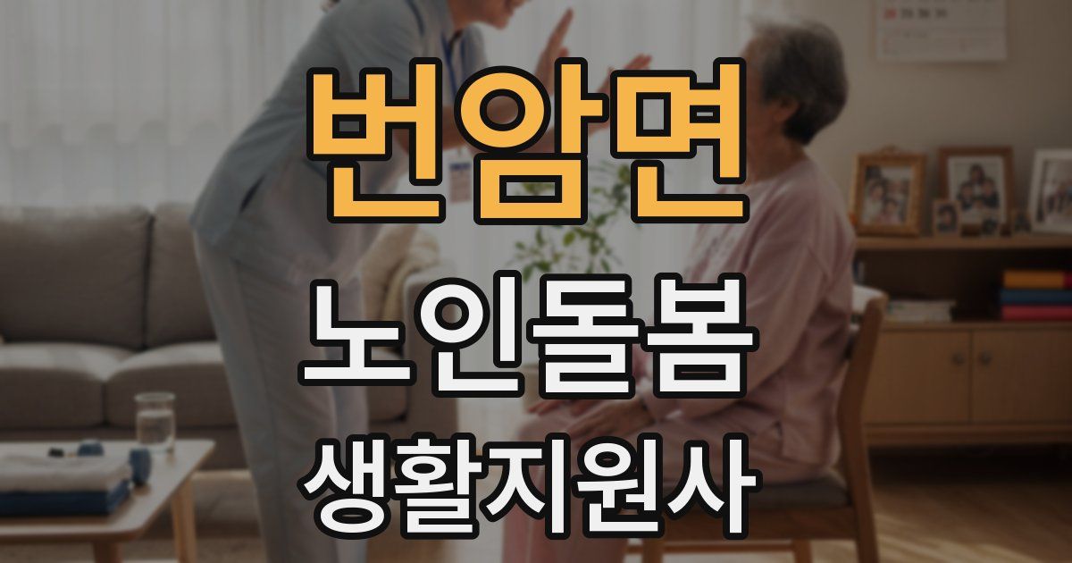 번암면 노인돌봄생활지원사 자격증