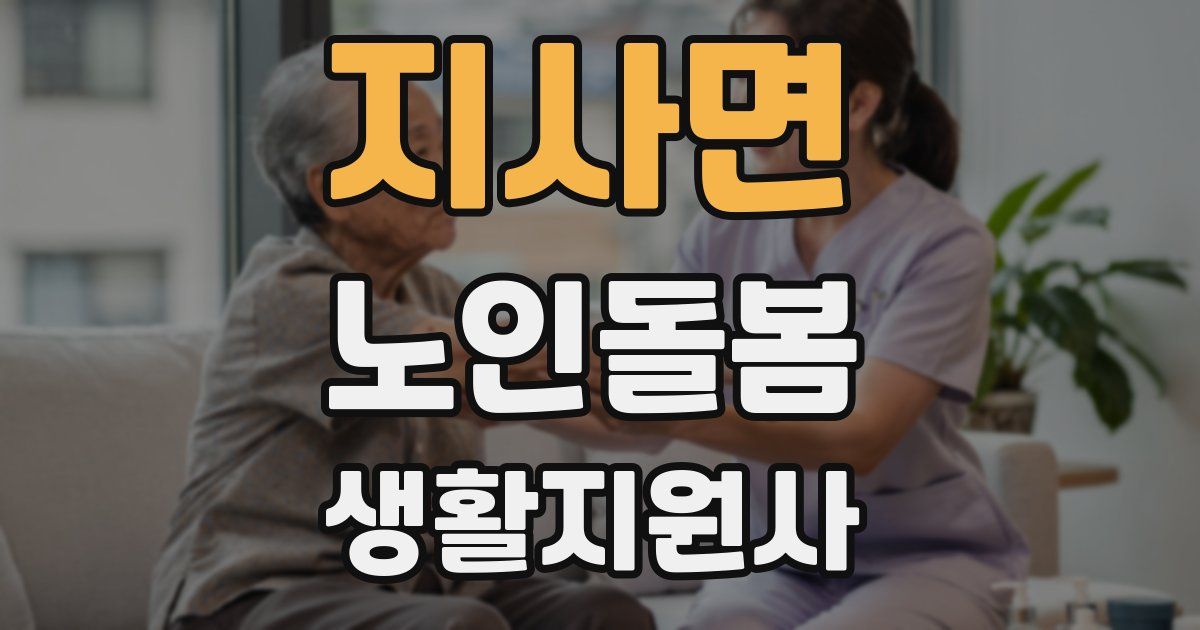 지사면 노인돌봄생활지원사 자격증
