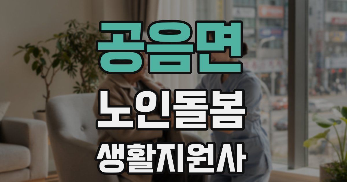 공음면 노인돌봄생활지원사 자격증