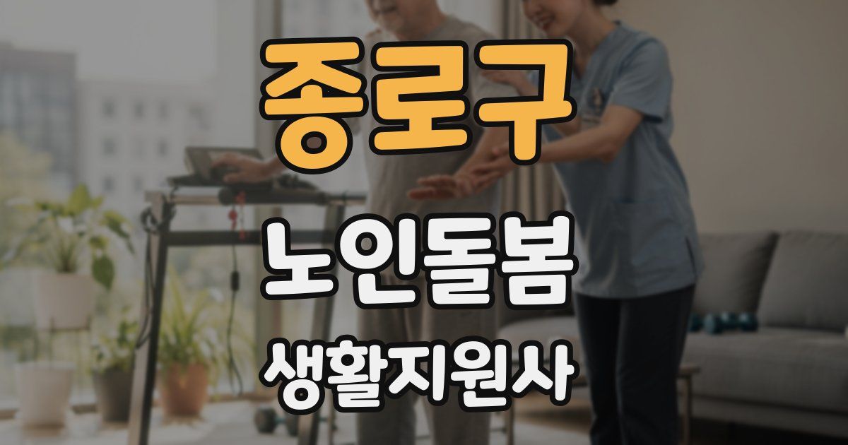 종로구 노인돌봄생활지원사 자격증