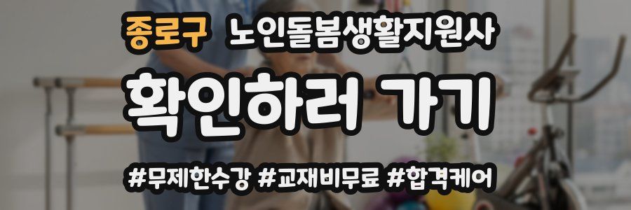 종로구 노인돌봄생활지원사 자격증