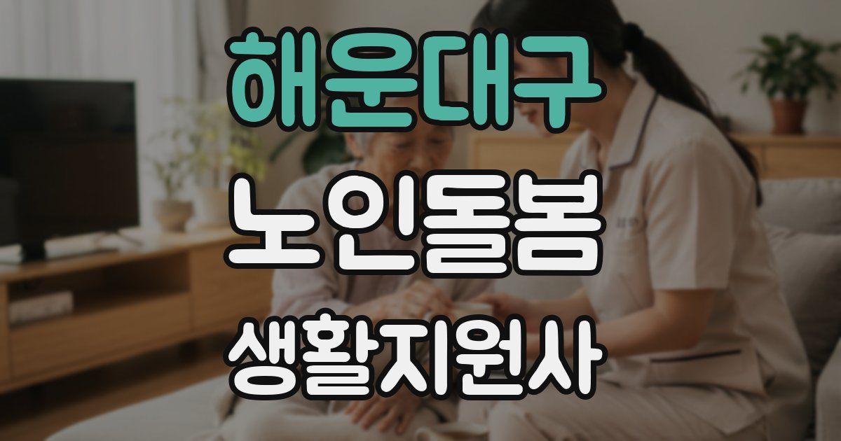 해운대구 노인돌봄생활지원사 자격증