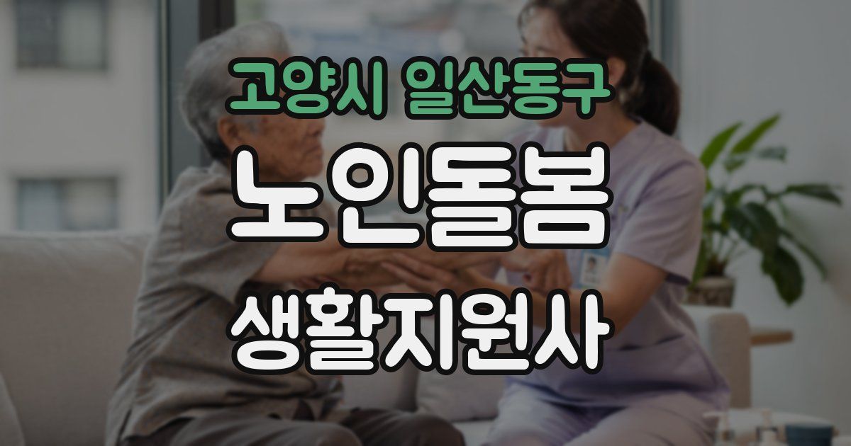 고양시 일산동구 노인돌봄생활지원사 자격증