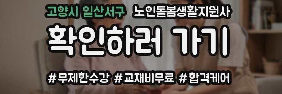 고양시 일산서구 노인돌봄생활지원사 자격증