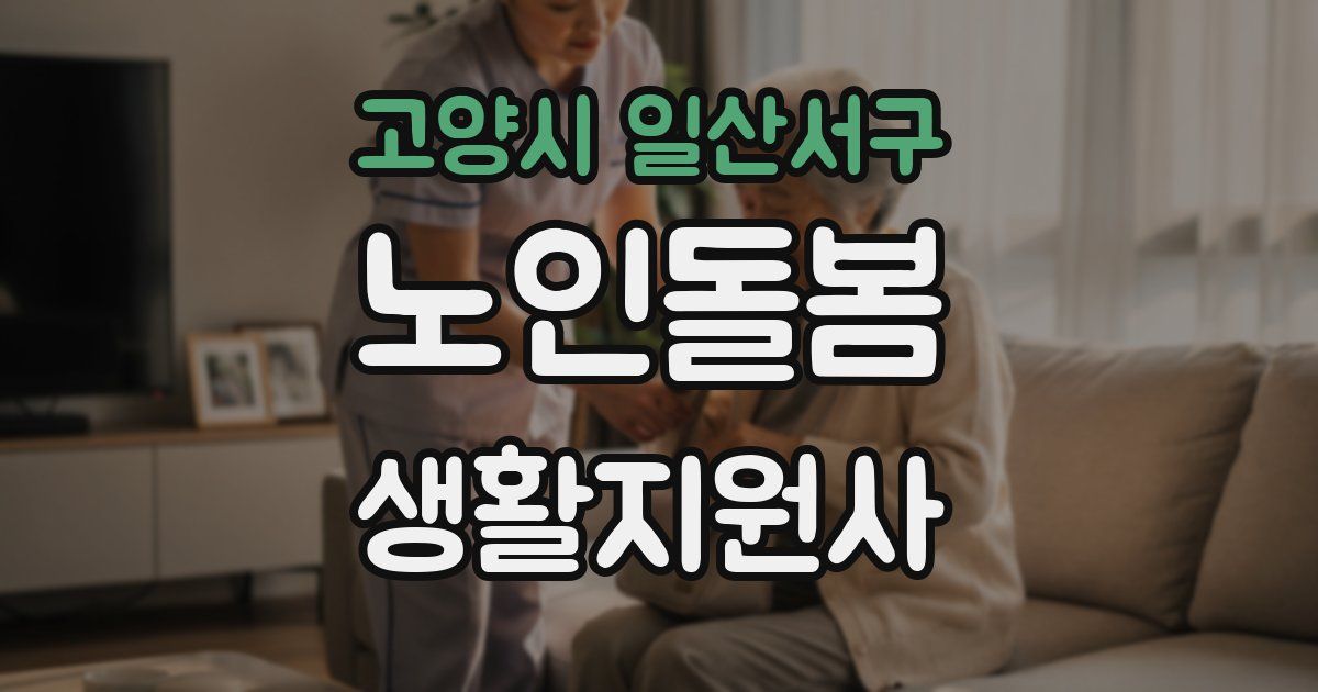 고양시 일산서구 노인돌봄생활지원사 자격증