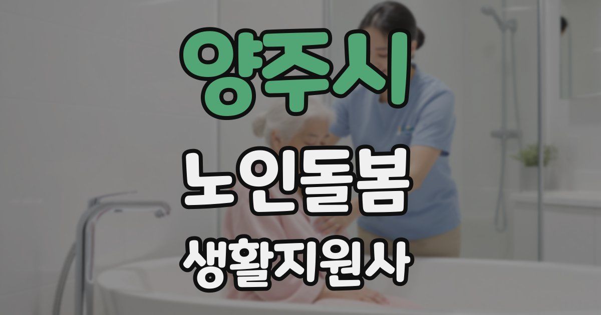 양주시 노인돌봄생활지원사 자격증