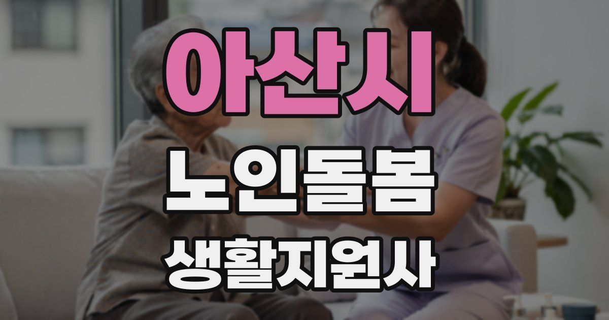아산시 노인돌봄생활지원사 자격증