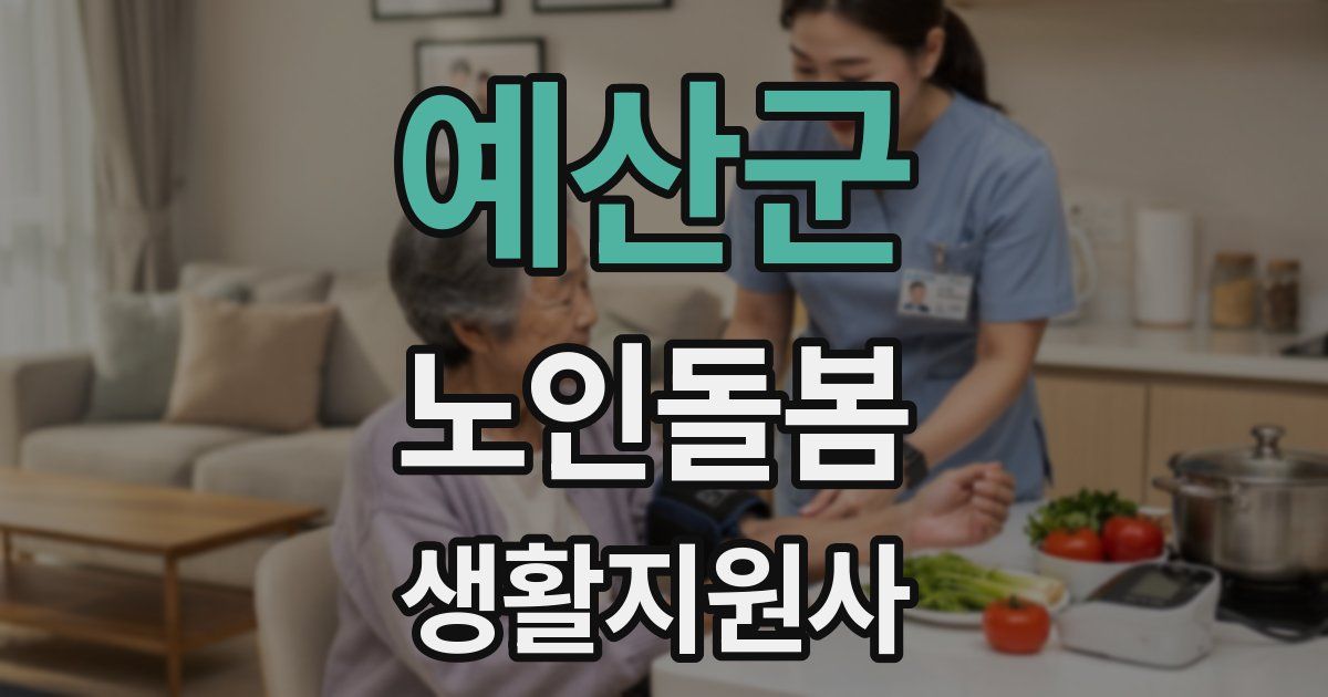 예산군 노인돌봄생활지원사 자격증
