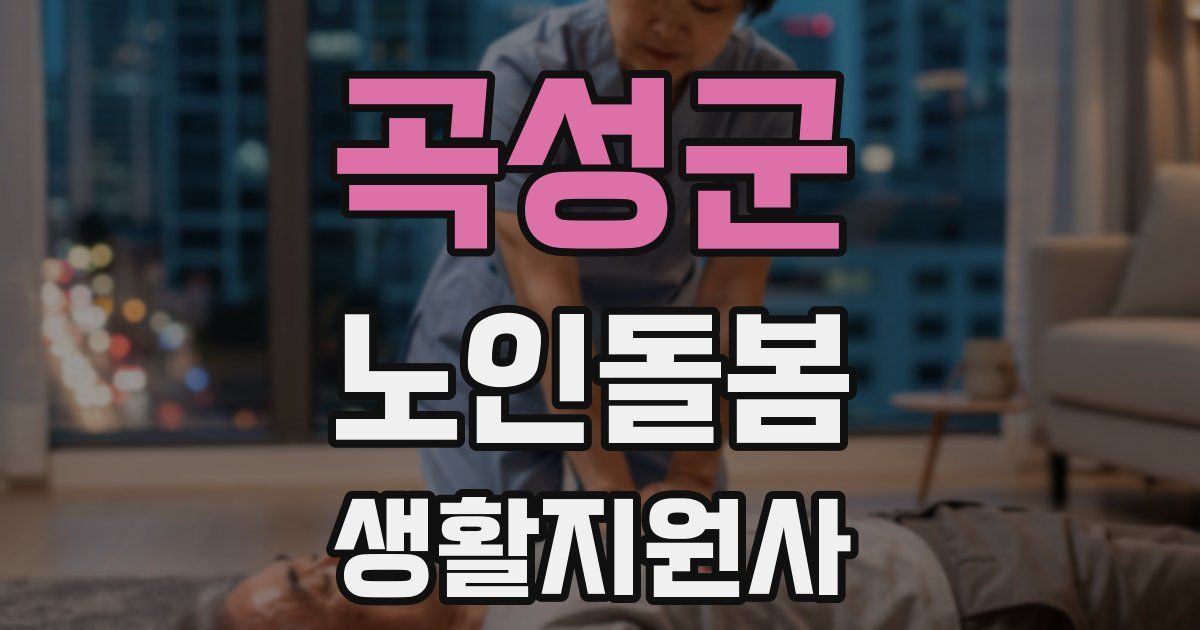 곡성군 노인돌봄생활지원사 자격증