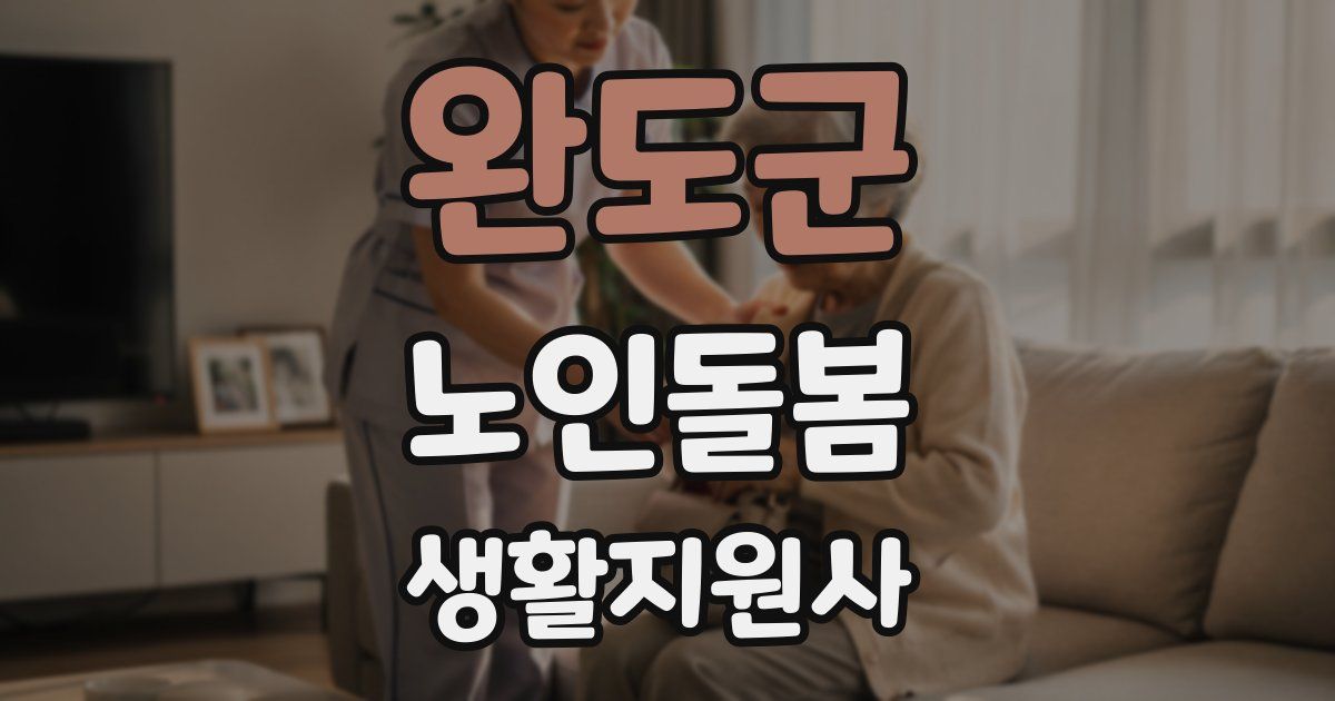 완도군 노인돌봄생활지원사 자격증
