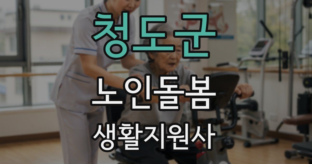 청도군 노인돌봄생활지원사 자격증