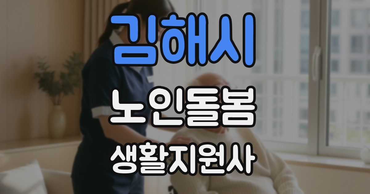 김해시 노인돌봄생활지원사 자격증