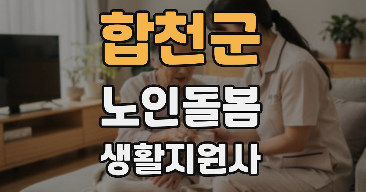 합천군 노인돌봄생활지원사 자격증