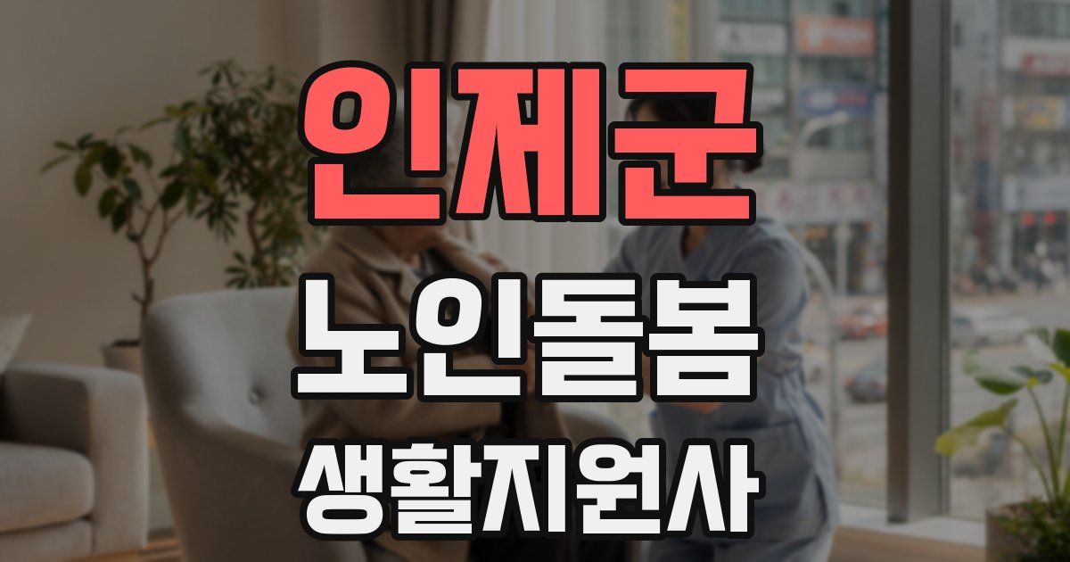 인제군 노인돌봄생활지원사 자격증