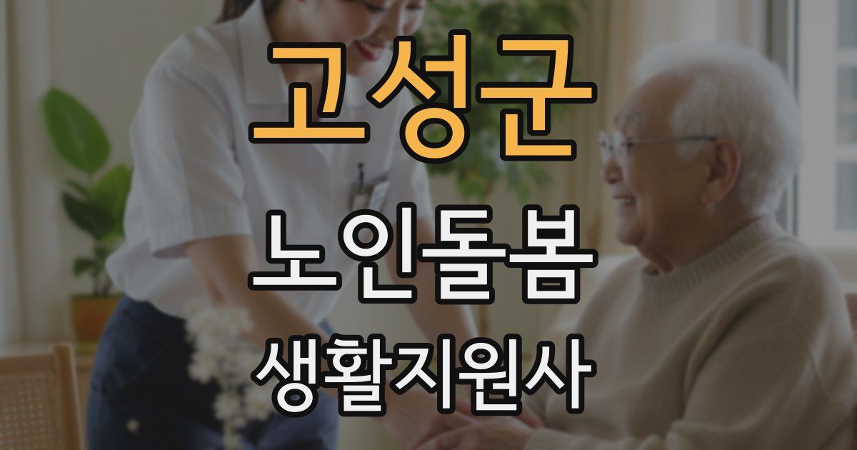 고성군 노인돌봄생활지원사 자격증