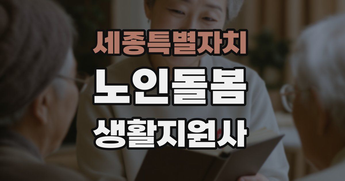 세종특별자치 노인돌봄생활지원사 자격증