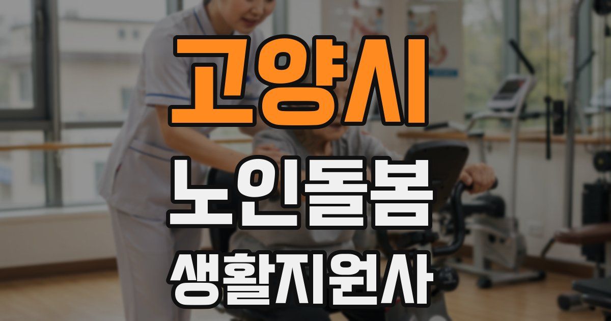 고양시 노인돌봄생활지원사 자격증