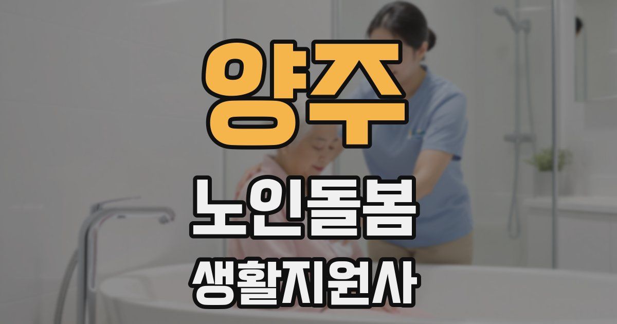 양주 노인돌봄생활지원사 자격증