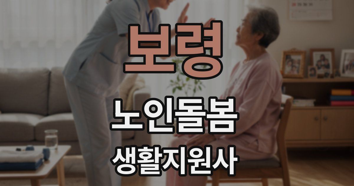 보령 노인돌봄생활지원사 자격증