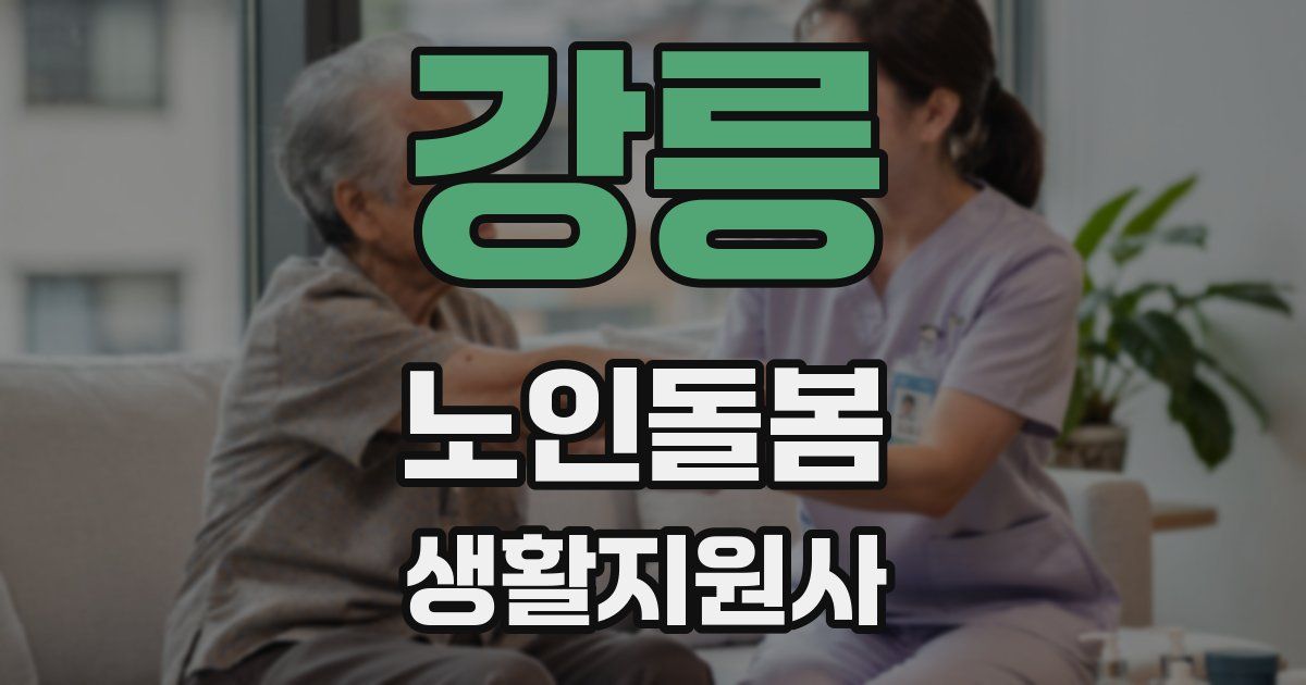 강릉 노인돌봄생활지원사 자격증