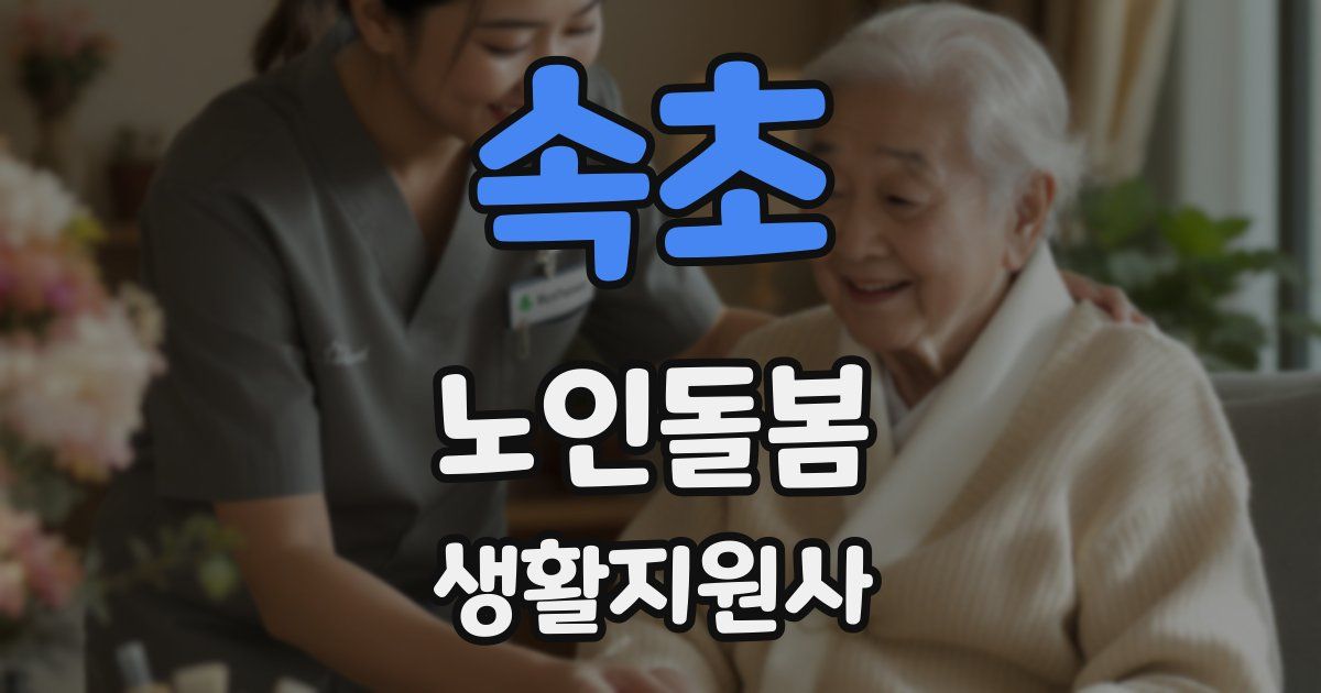 속초 노인돌봄생활지원사 자격증