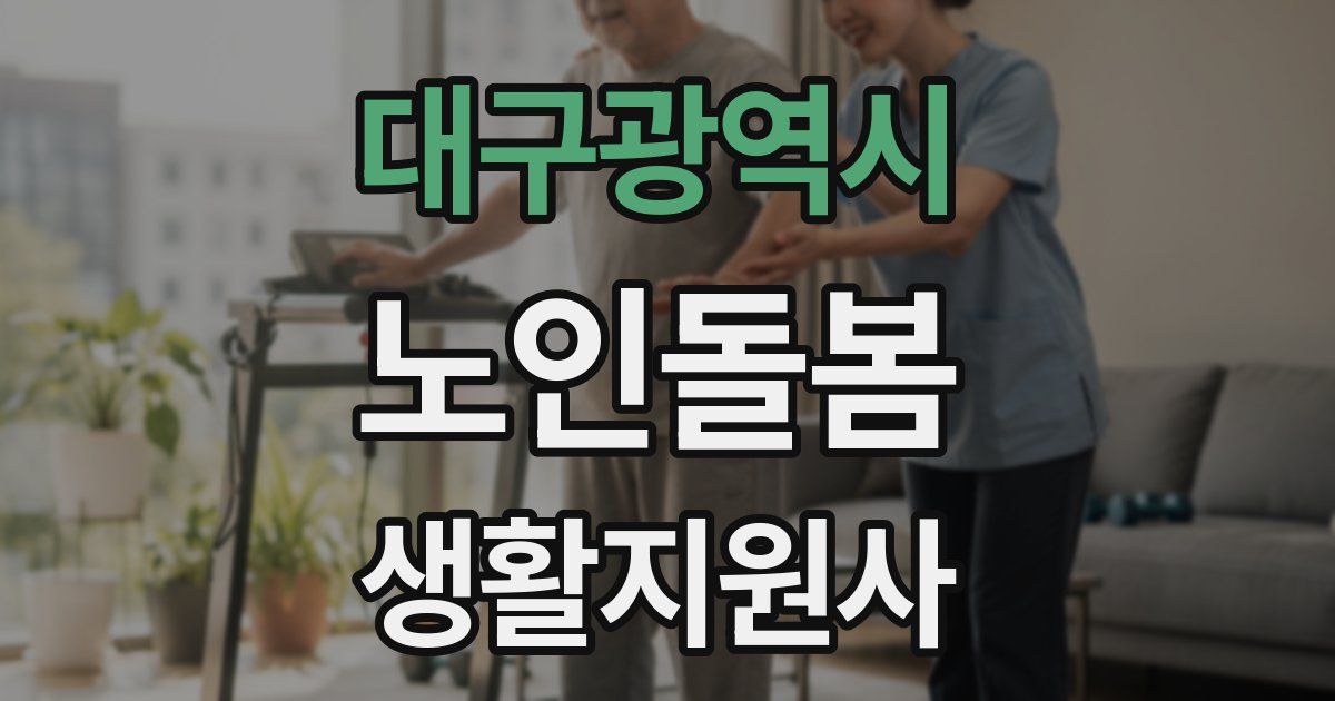 대구광역시 노인돌봄생활지원사 자격증
