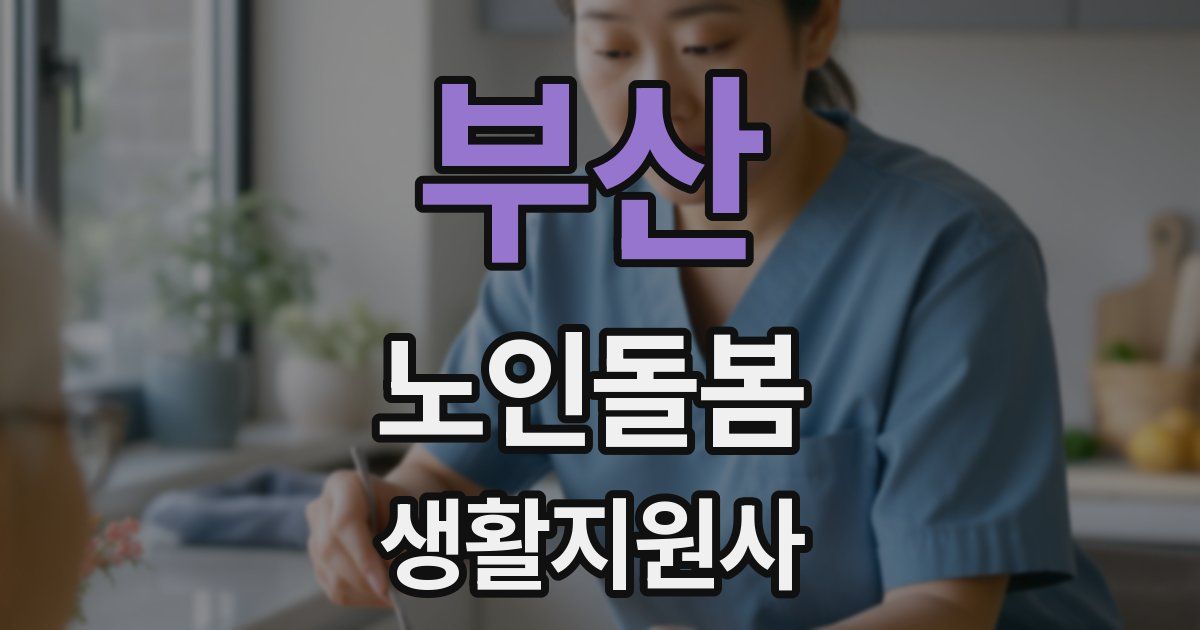 부산 노인돌봄생활지원사 자격증