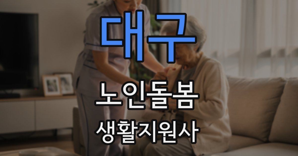 대구 노인돌봄생활지원사 자격증