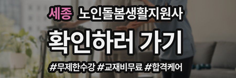 세종 노인돌봄생활지원사 자격증