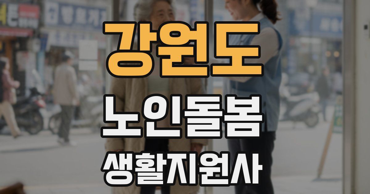 강원도 노인돌봄생활지원사 자격증