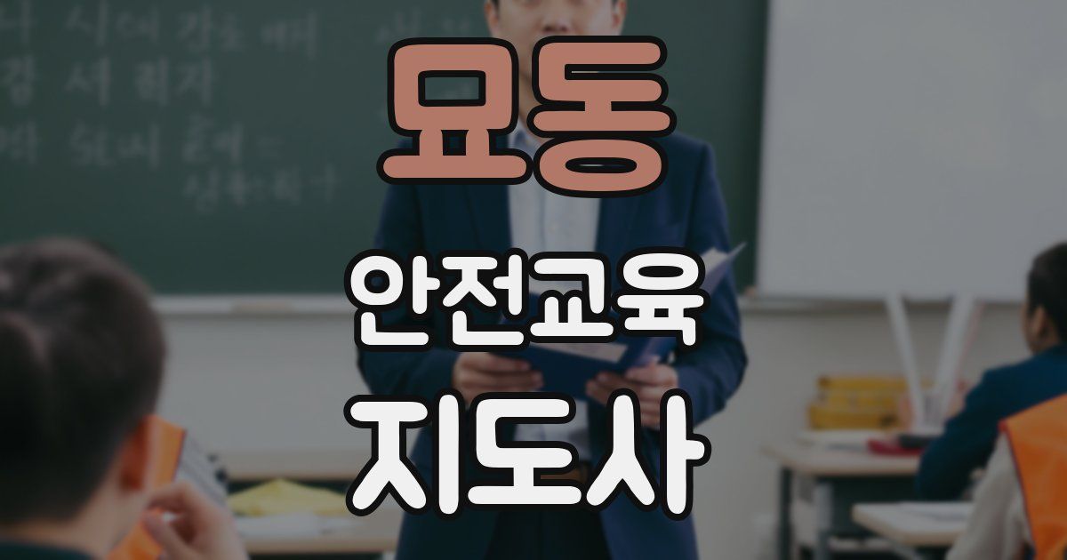 묘동 안전교육지도사 자격증