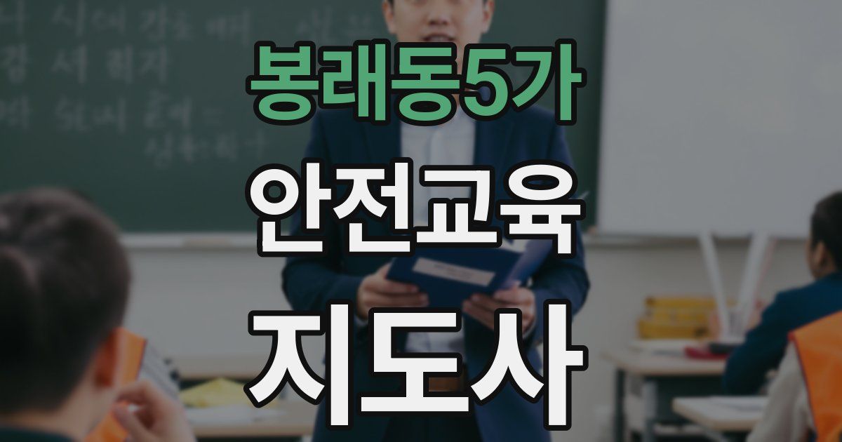 봉래동5가 안전교육지도사 자격증