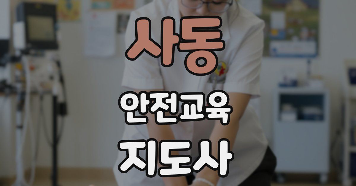 사동 안전교육지도사 자격증