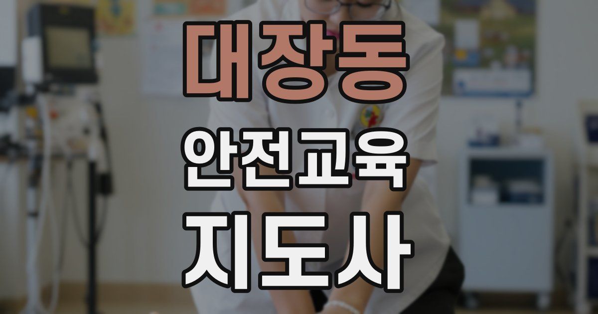 대장동 안전교육지도사 자격증
