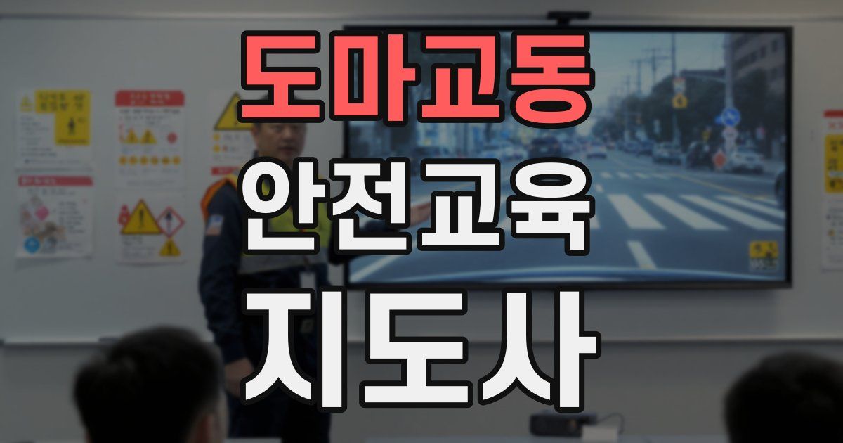 도마교동 안전교육지도사 자격증