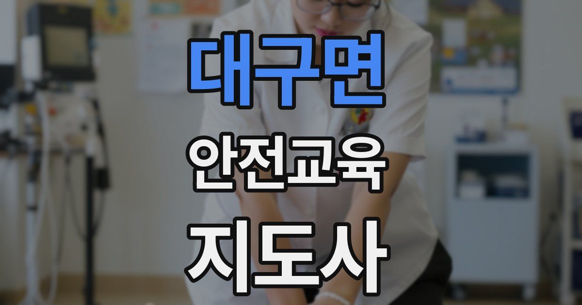 대구면 안전교육지도사 자격증