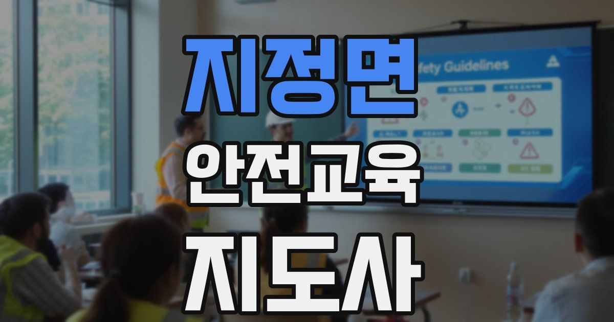 지정면 안전교육지도사 자격증