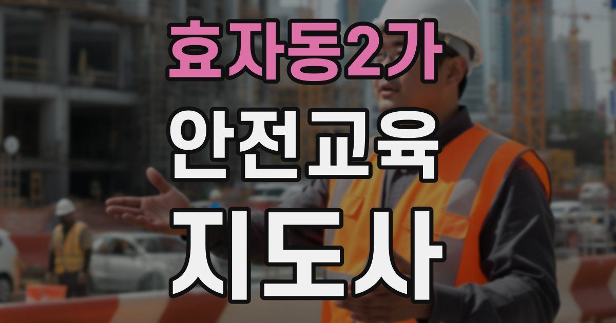 효자동2가 안전교육지도사 자격증