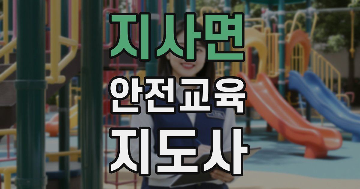 지사면 안전교육지도사 자격증
