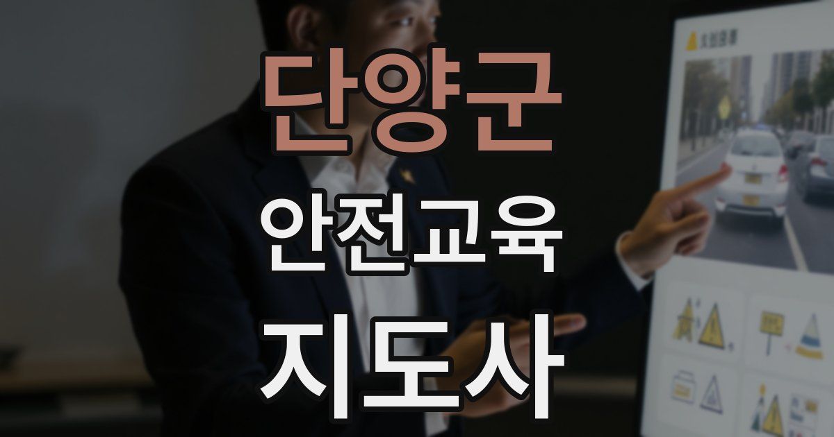 단양군 안전교육지도사 자격증