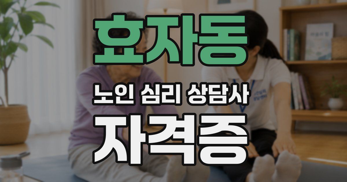 효자동 노인 심리 상담사 자격증