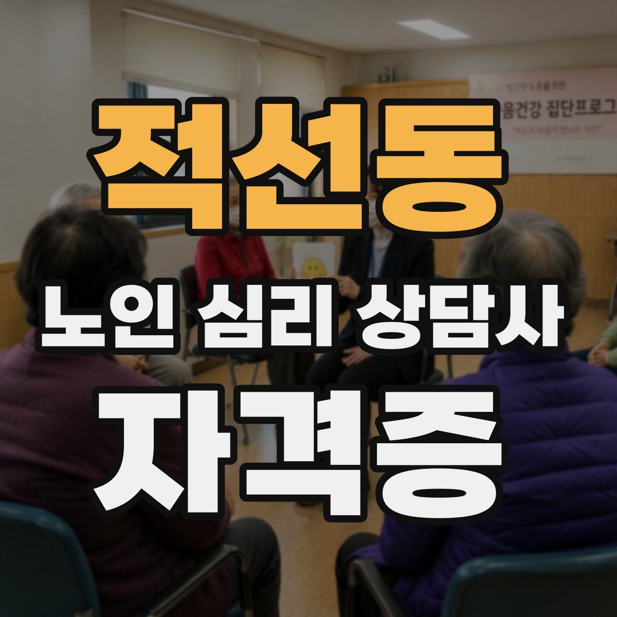 적선동 노인 심리 상담사 자격증
