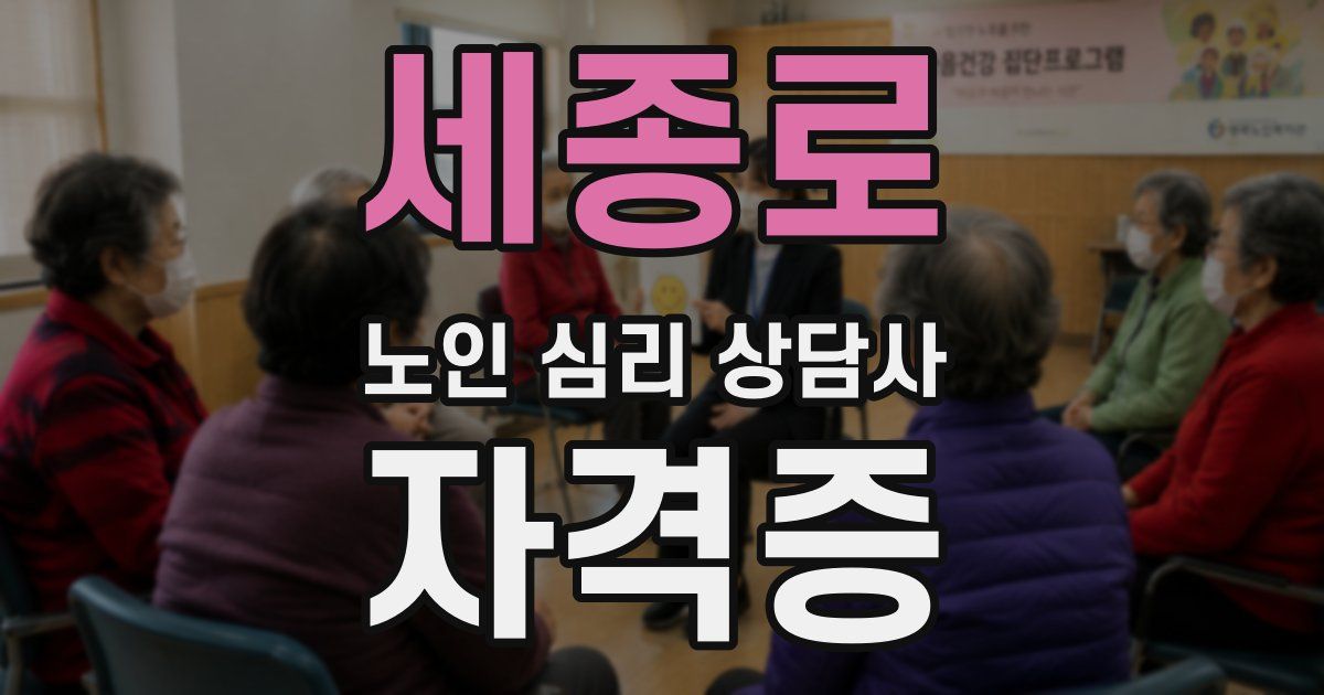 세종로 노인 심리 상담사 자격증