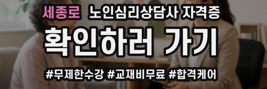 세종로 노인 심리 상담사 자격증