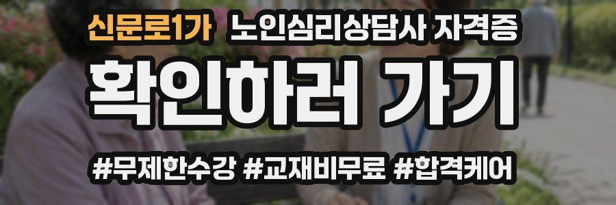 신문로1가 노인 심리 상담사 자격증