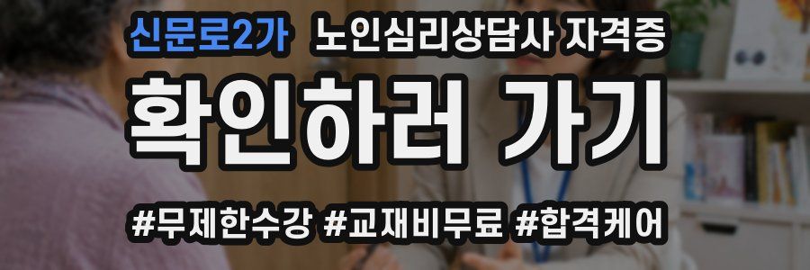 신문로2가 노인 심리 상담사 자격증