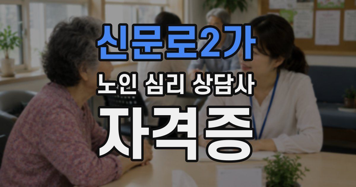 신문로2가 노인 심리 상담사 자격증