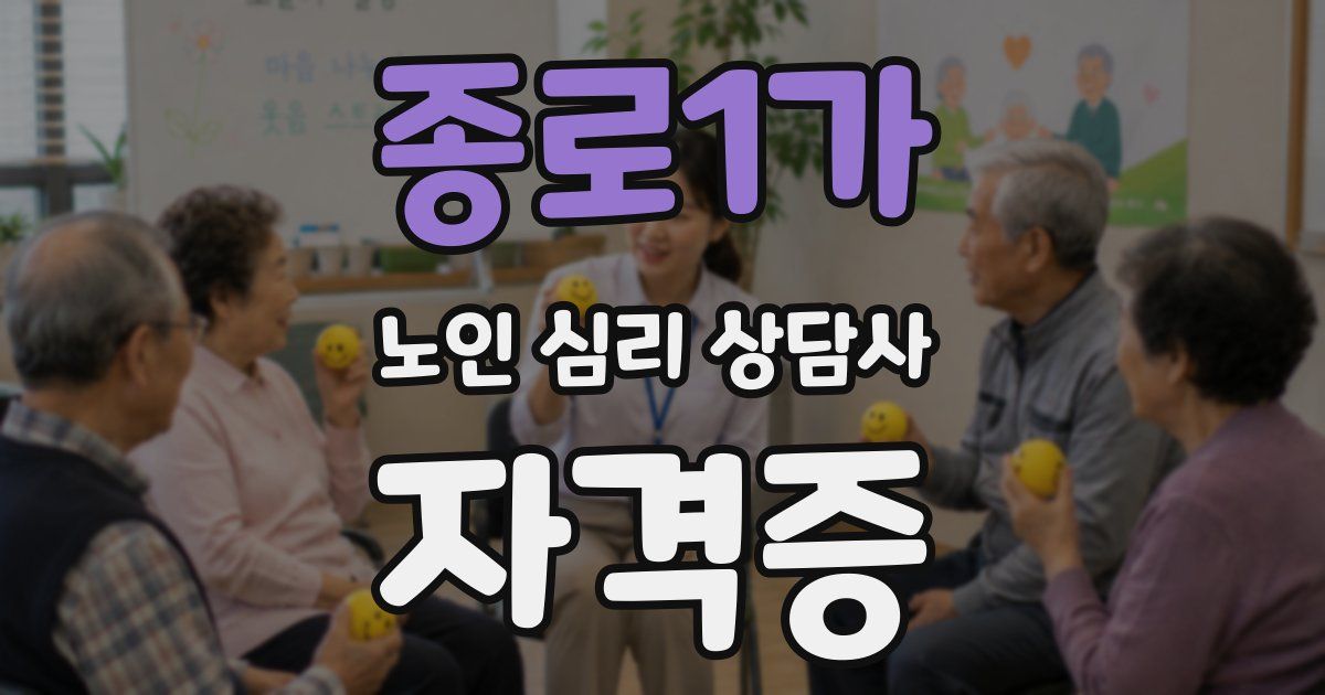 종로1가 노인 심리 상담사 자격증