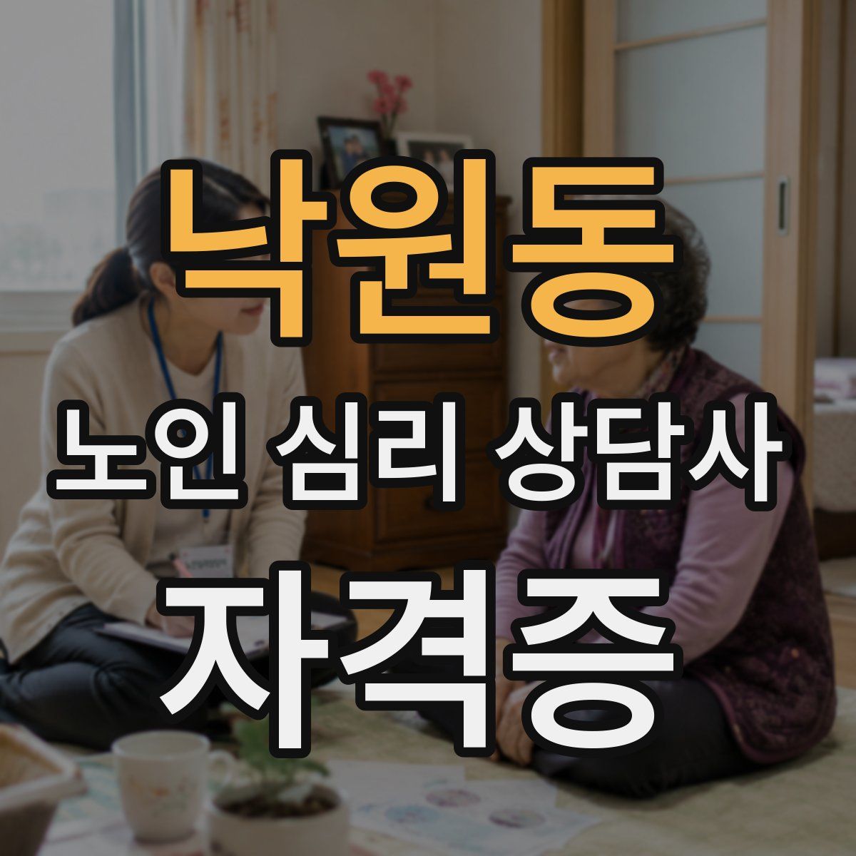 낙원동 노인 심리 상담사 자격증
