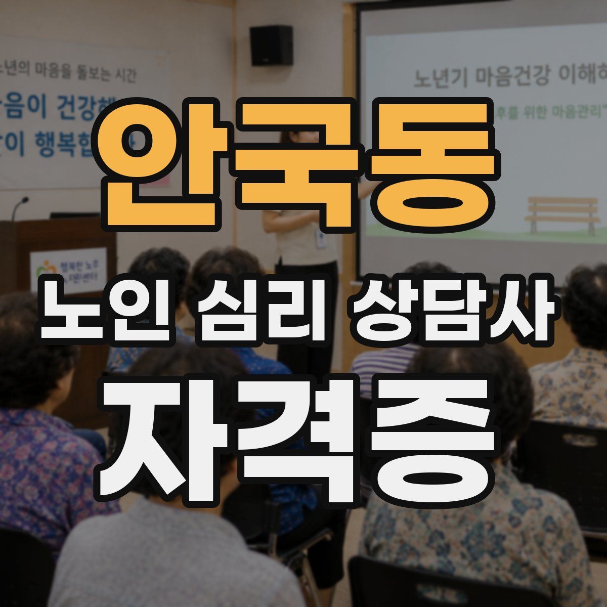 안국동 노인 심리 상담사 자격증